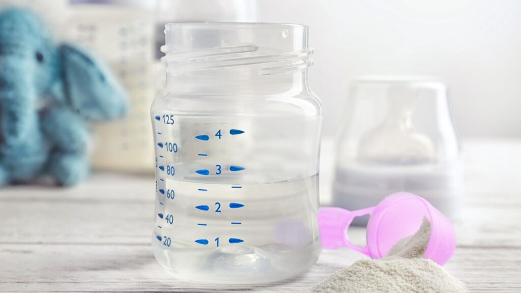 acqua per latte in polvere